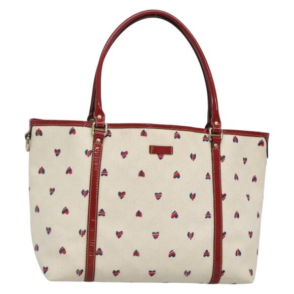 GUCCI GG Supreme Tote Bag Pvc White Gold - Picture 1 of 16